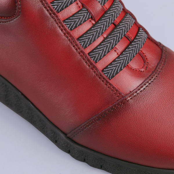 Всекидневни обувки от естествена кожа Zenda цвят грена, 4 - Kalapod.bg